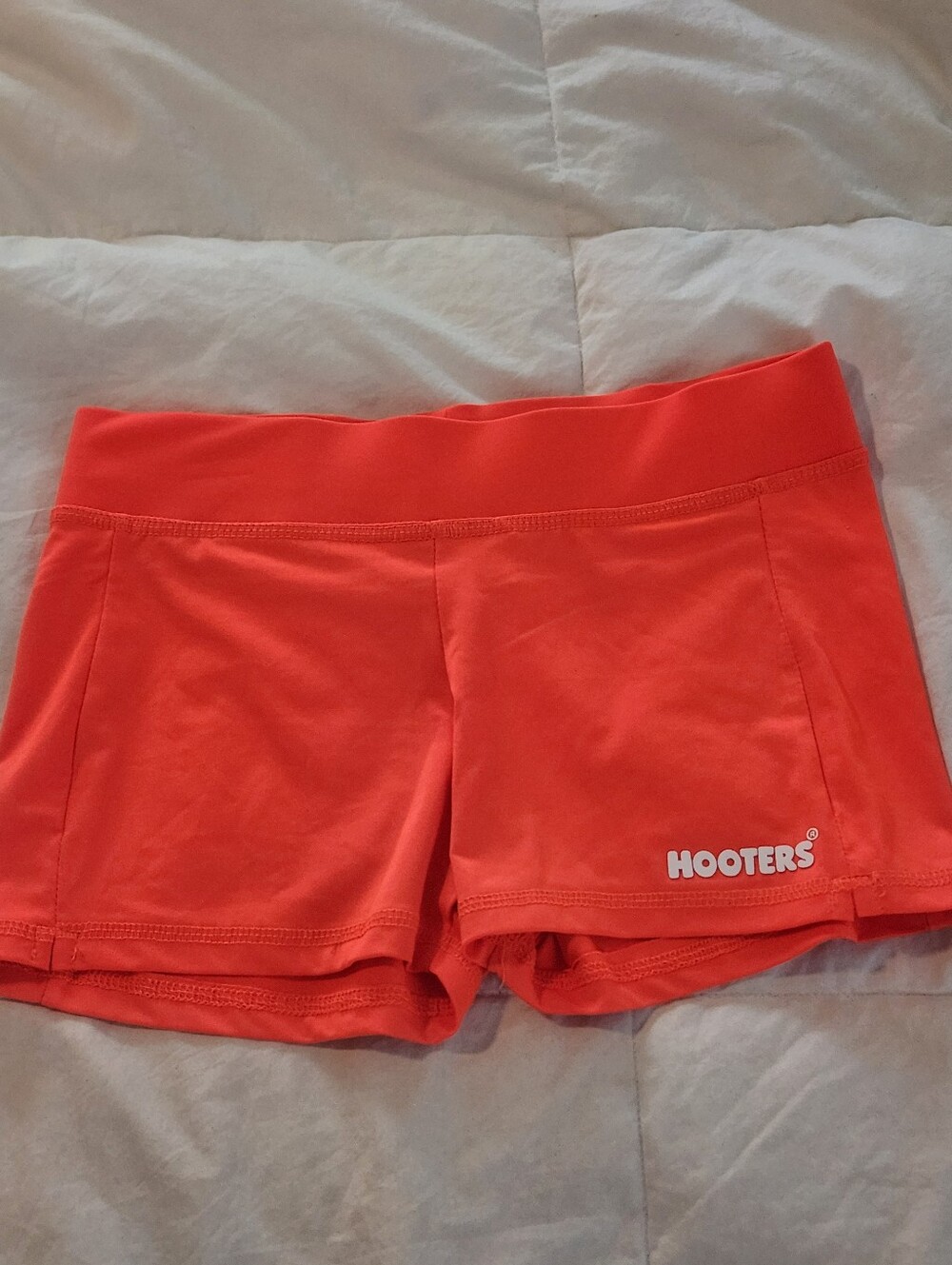Hooters Shorts Uniform Orange Size S/M Puffed Logo